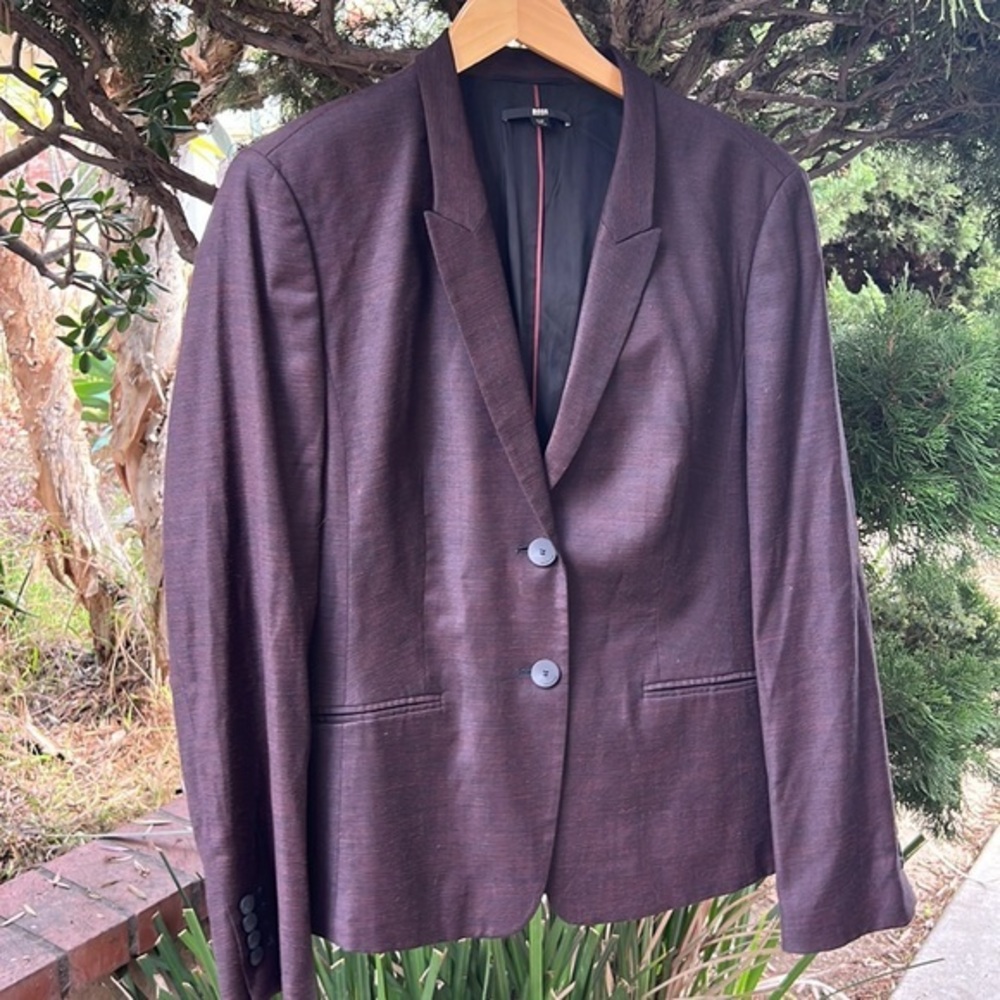 Hugo Boss Women's Plum-Brown Tailored Blazer